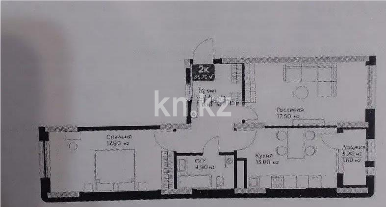 Продажа 2-комнатной квартиры, 67 м², ул. Е-36, дом  5 в Астане - фото 3