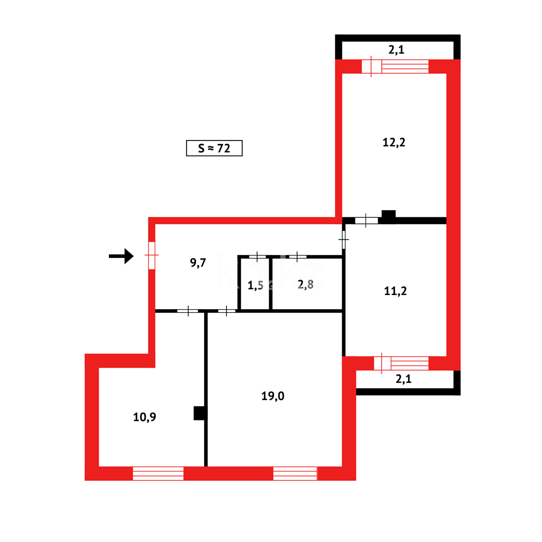 Продажа 3-комнатной квартиры, 70 м² - Продажа квартир в Караганде фото 10 из 10