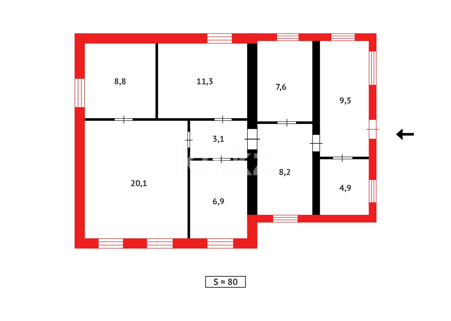 Продажа 4-комнатного дома, 80.8 м² в Темиртау - фото 29