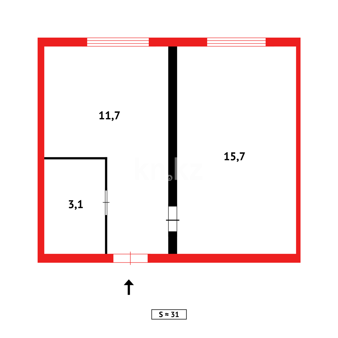 Продажа 2-комнатной квартиры, 33 м², ул. Лободы - Продажа квартир в Караганде фото 1 из 1