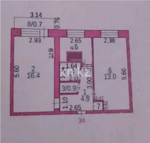 Продажа 2-комнатной квартиры, 43 м² - Продажа двухкомнатных квартир в Караганде - страница 3 фото 1 из 1