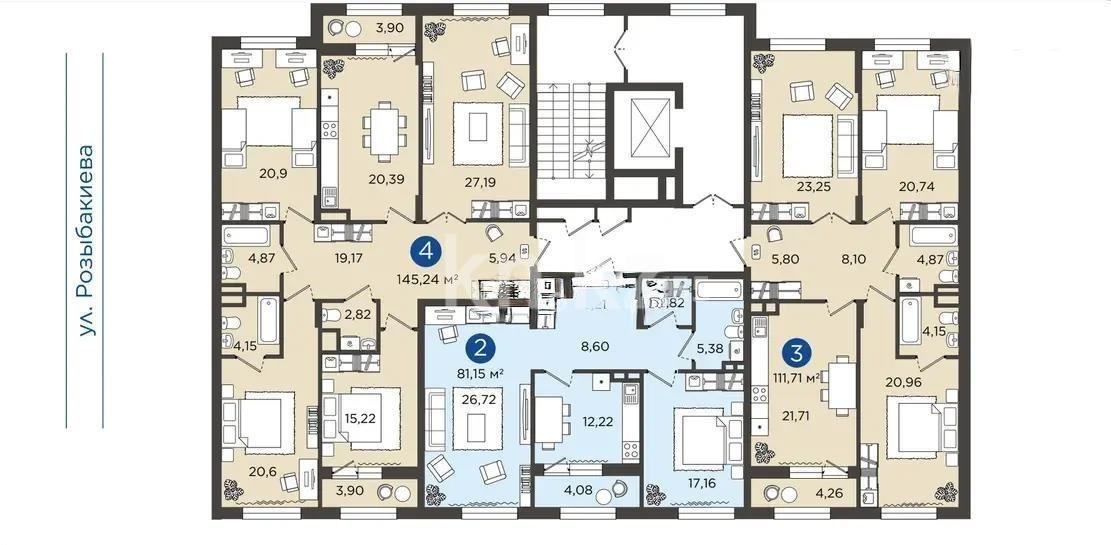 Продажа 2-комнатной квартиры, 80 м², ул. Розыбакиева, дом  320 - Продажа квартир в новостройках Алматы без посредников с фото фото 1 из 1