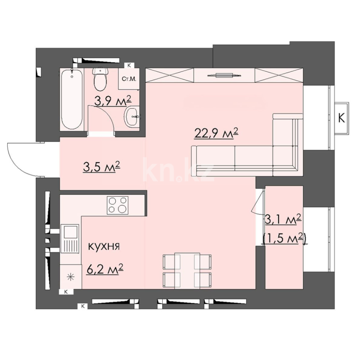 Продажа 2-комнатной квартиры, 41 м² - Продажа квартир в Караганде в Майкудуке - страница 8 фото 1 из 10