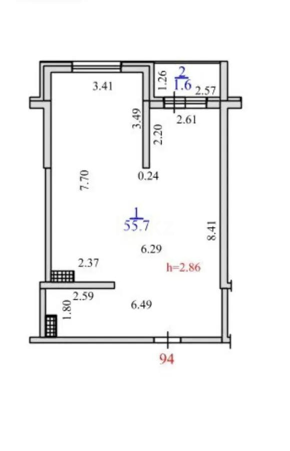 Продажа 2-комнатной квартиры, 57.3 м², пр. Рыскулова, дом  103/7 стр - Продажа квартир в Алматы фото 1 из 1