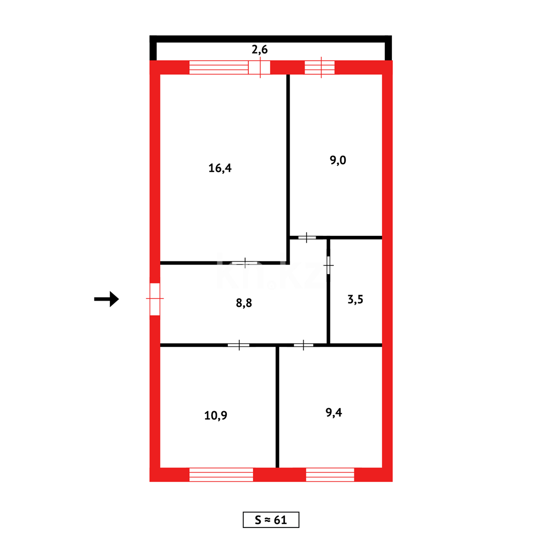 Продажа 3-комнатной квартиры, 61 м² - Продажа квартир в Караганде - страница 8 фото 15 из 15