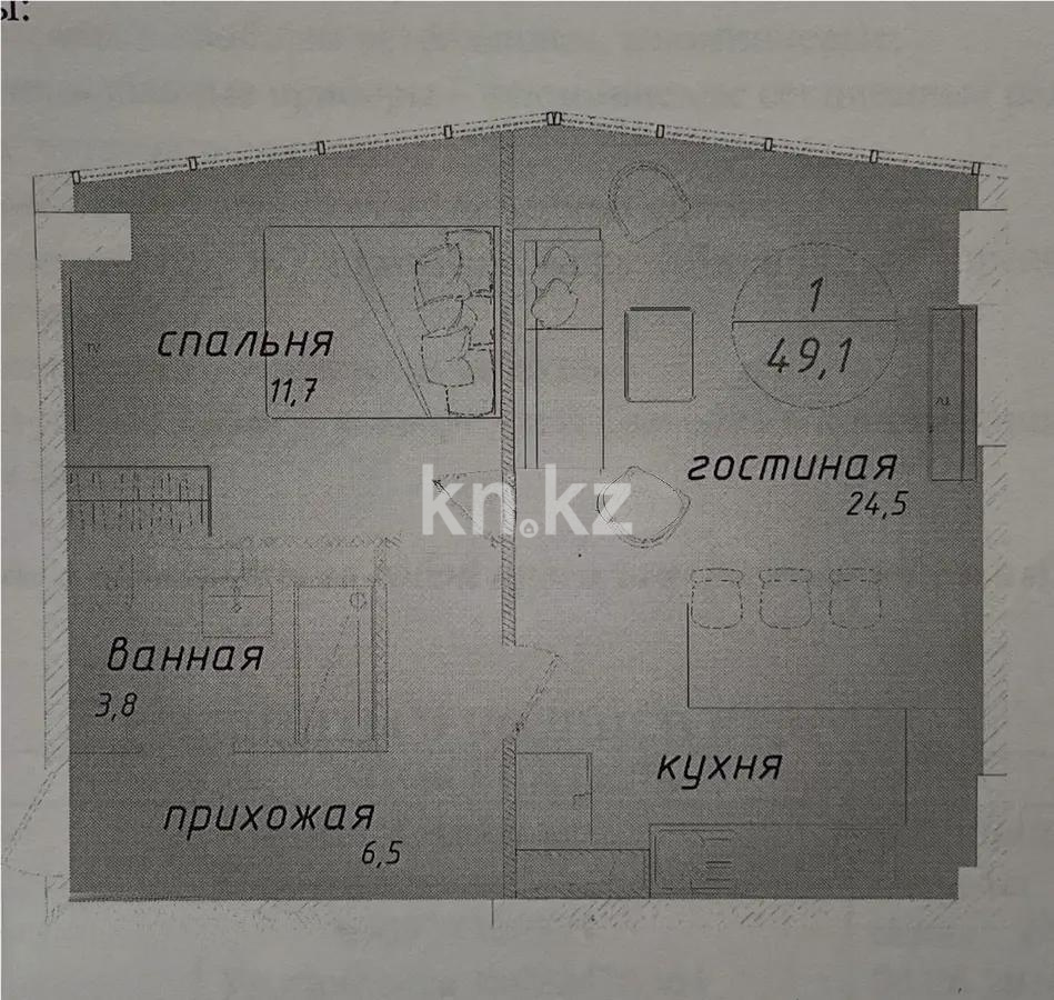 Продажа 2-комнатной квартиры, 49.3 м², ул. А. Шарипова, дом  145 - Продажа квартир в Алматы фото 1 из 1
