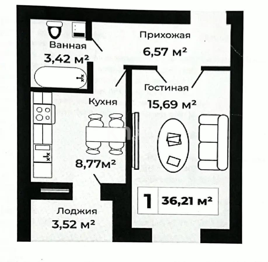 Продажа 1-комнатной квартиры, 36.21 м² в Астане - фото 3