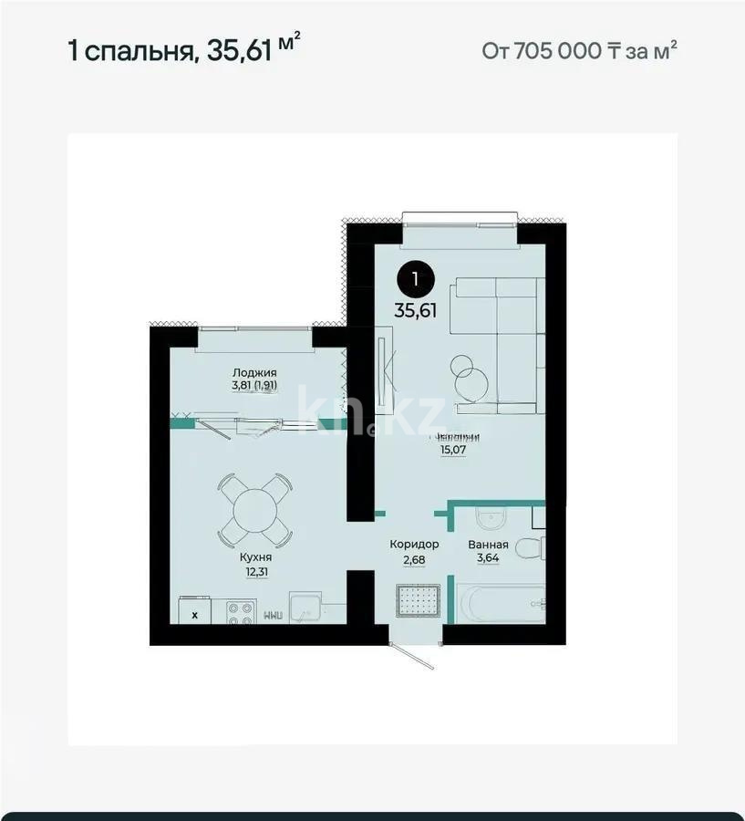 Продажа 1-комнатной квартиры, 36 м² - Продажа квартир от собственников в Астане - страница 114 фото 1 из 1