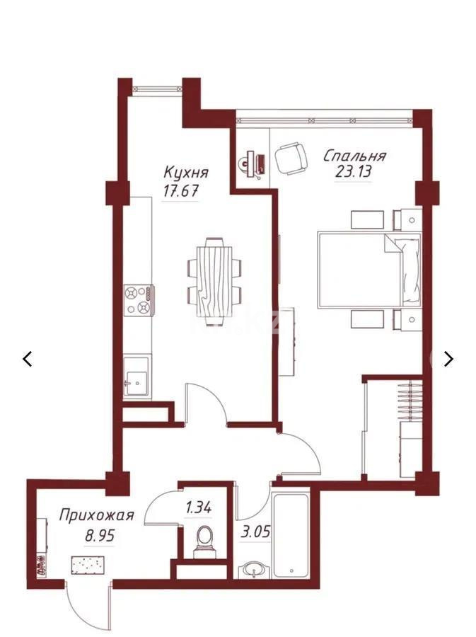 Продажа 2-комнатной квартиры, 56.7 м² в Алматы - фото 6