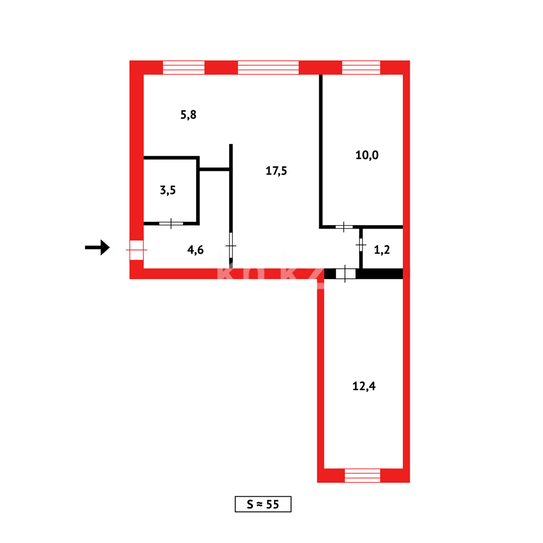 Продажа 3-комнатной квартиры, 58 м², ул. Ишимская в Караганде - фото 13