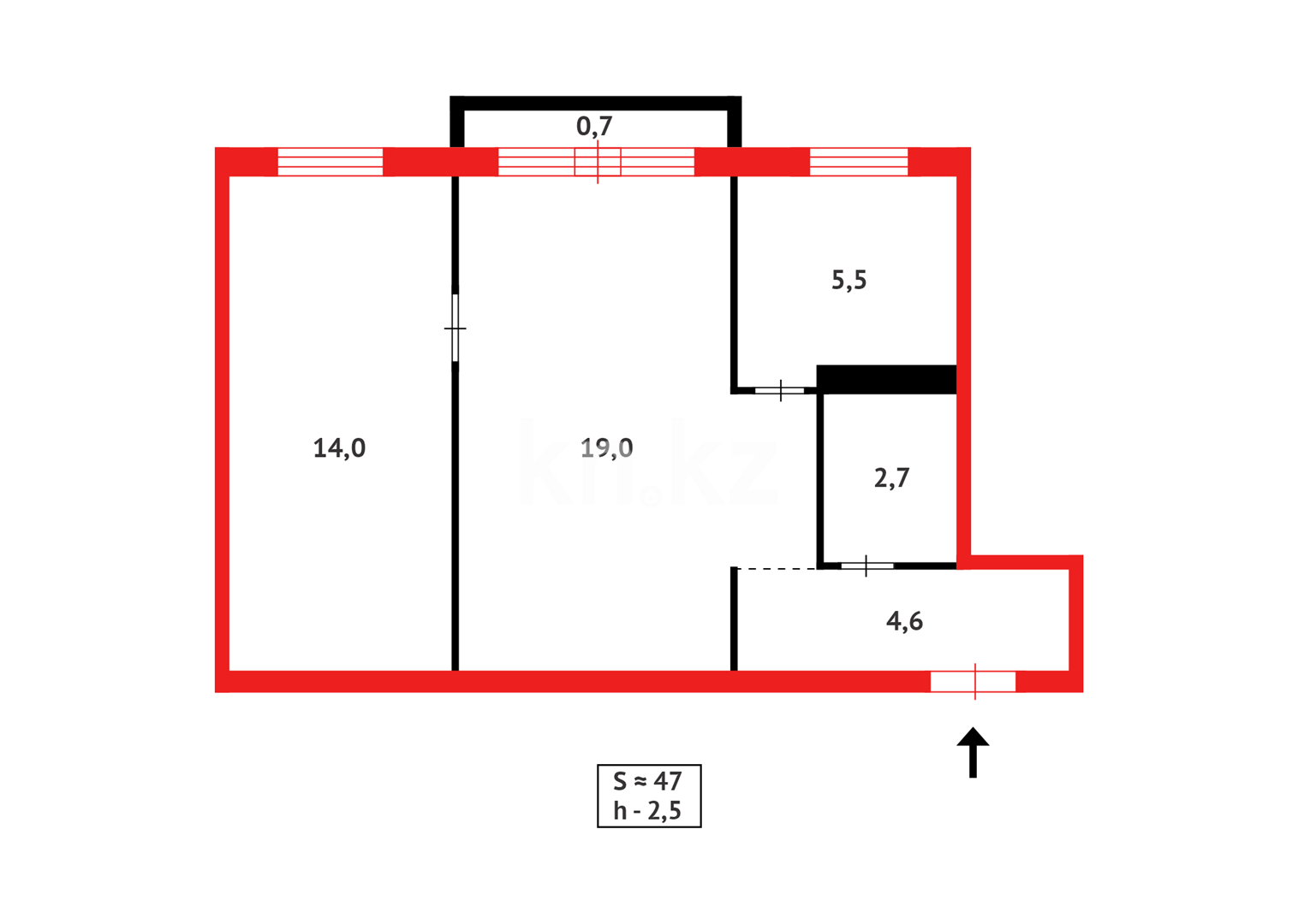 Продажа 2-комнатной квартиры, 46 м² - Продажа  двухкомнатных квартир в Караганде - страница 39 фото 16 из 16