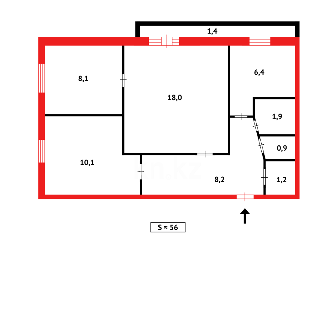 Продажа 3-комнатной квартиры, 55 м² - Продажа жилой и коммерческой недвижимости в Темиртау фото 8 из 8