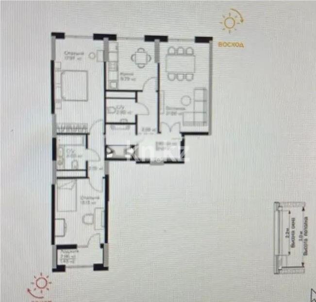 Продажа 3-комнатной квартиры, 86 м² в Астане