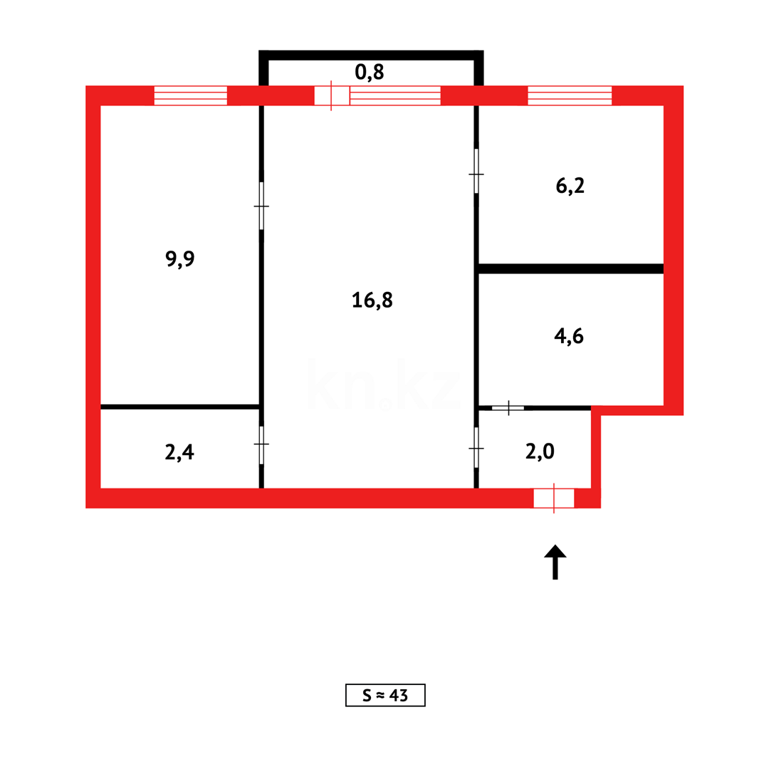 Продажа 2-комнатной квартиры, 44 м² - Продажа квартир в Темиртау - страница 22 фото 14 из 14