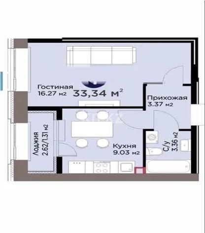 Продажа 1-комнатной квартиры, 34 м² - Продажа однокомнатных квартир в блочном доме в Астане фото 1 из 1