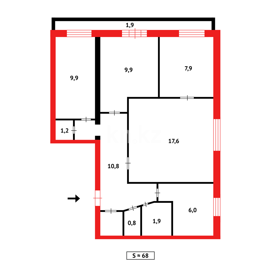Продажа 4-комнатной квартиры, 68 м² в Темиртау - фото 17