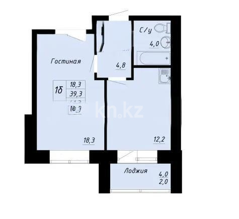 Продажа 1-комнатной квартиры, 41.3 м², ул. Айтматова, дом  55 стр в Астане