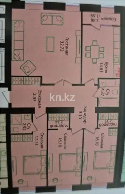 Продажа 4-комнатной квартиры, 130 м², ул. Е-15, дом  16 - Продажа квартир в Казахстане фото 1 из 1