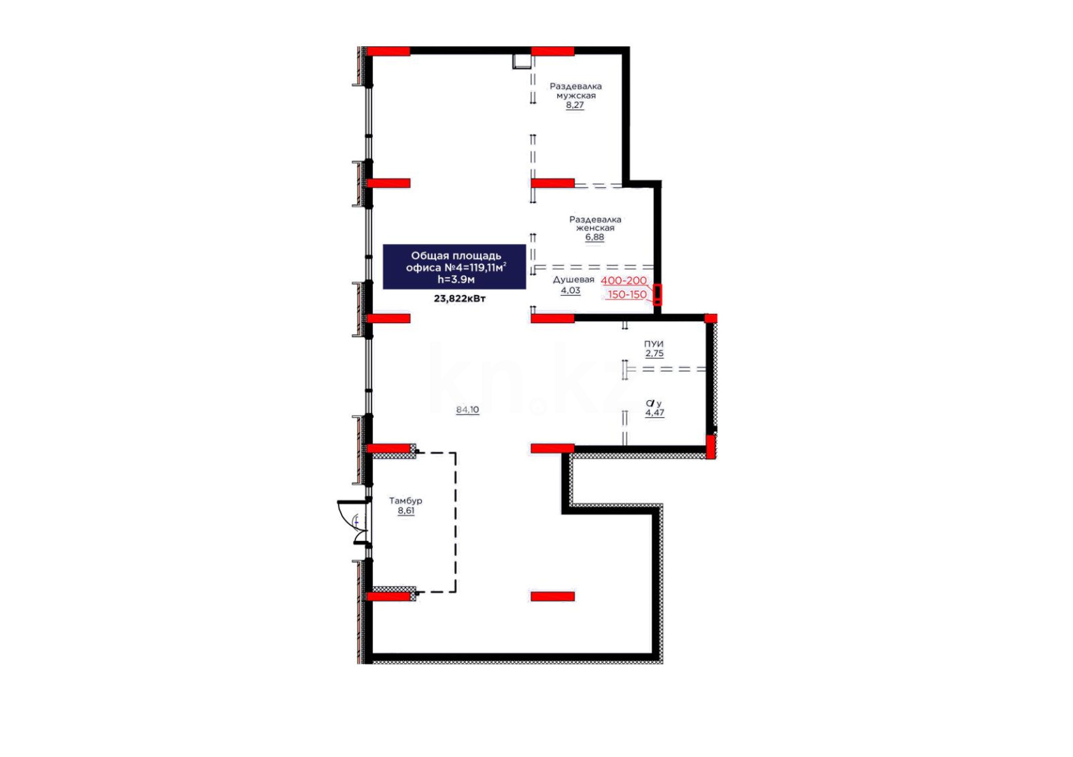 Продажа помещения, 119 м² - Продажа офисных и торговых помещений в Казахстане фото 1 из 4