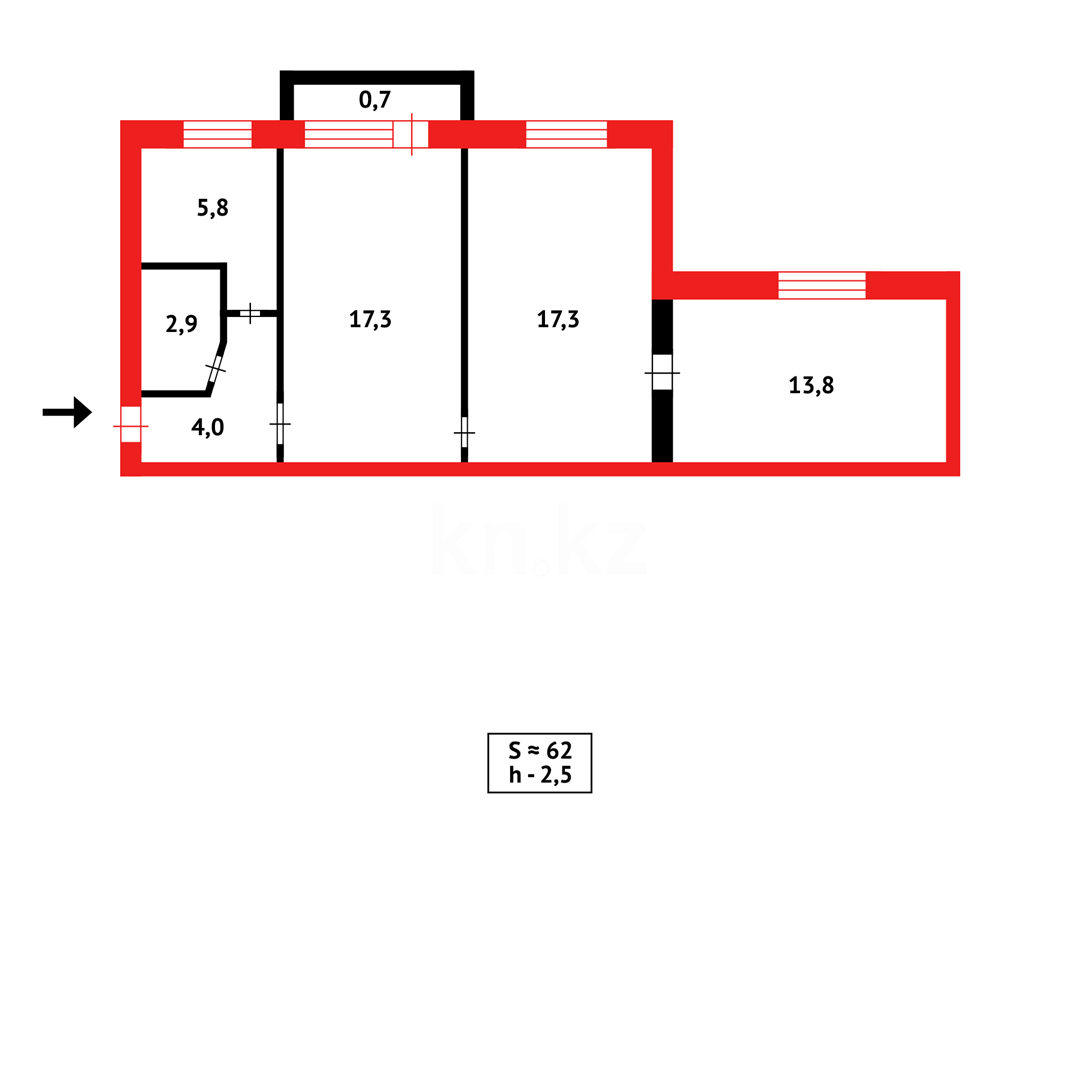Продажа 3-комнатной квартиры, 60 м² - Продажа квартир в Казахстане - страница 152 фото 12 из 12