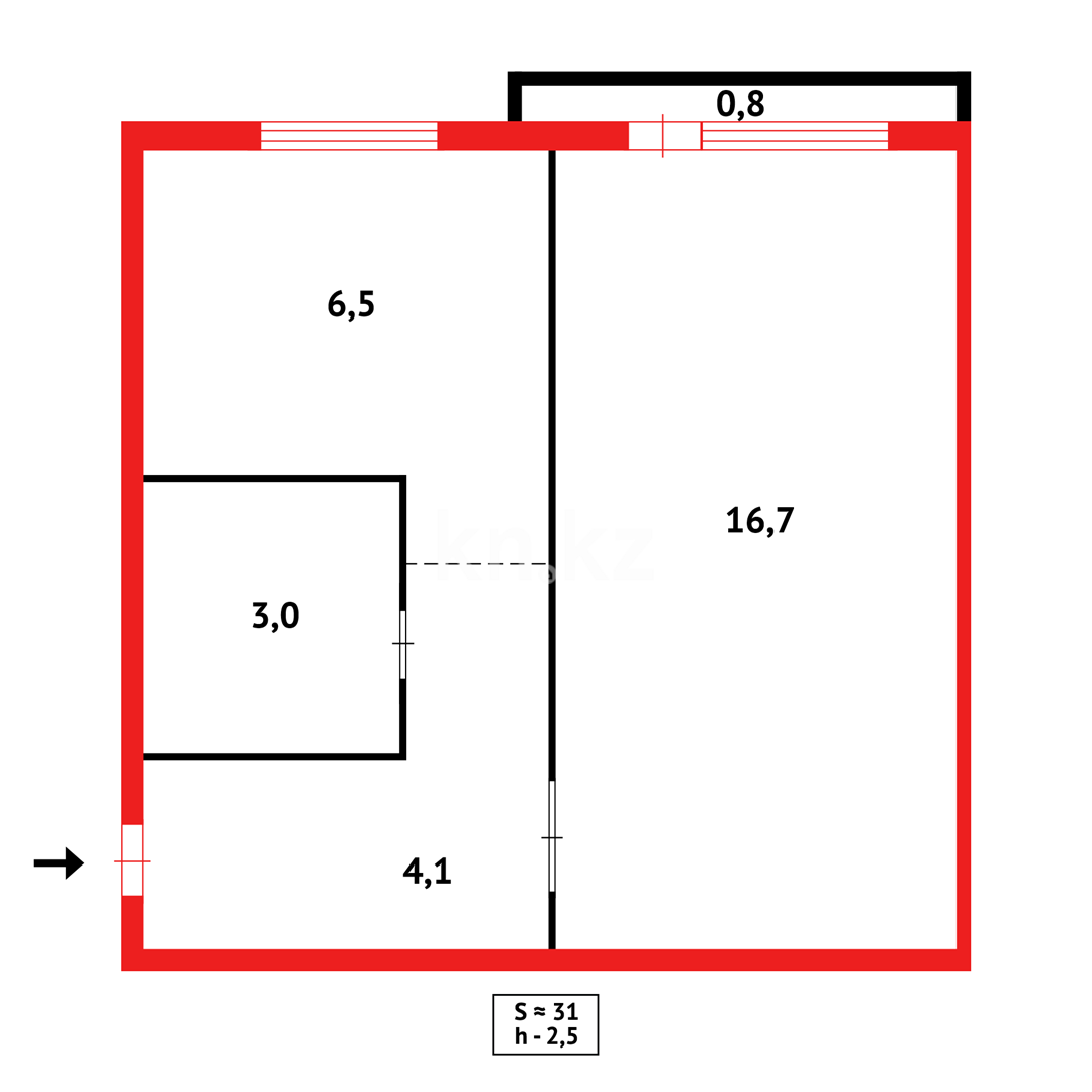 Продажа 1-комнатной квартиры, 31 м² в Караганде - фото 7