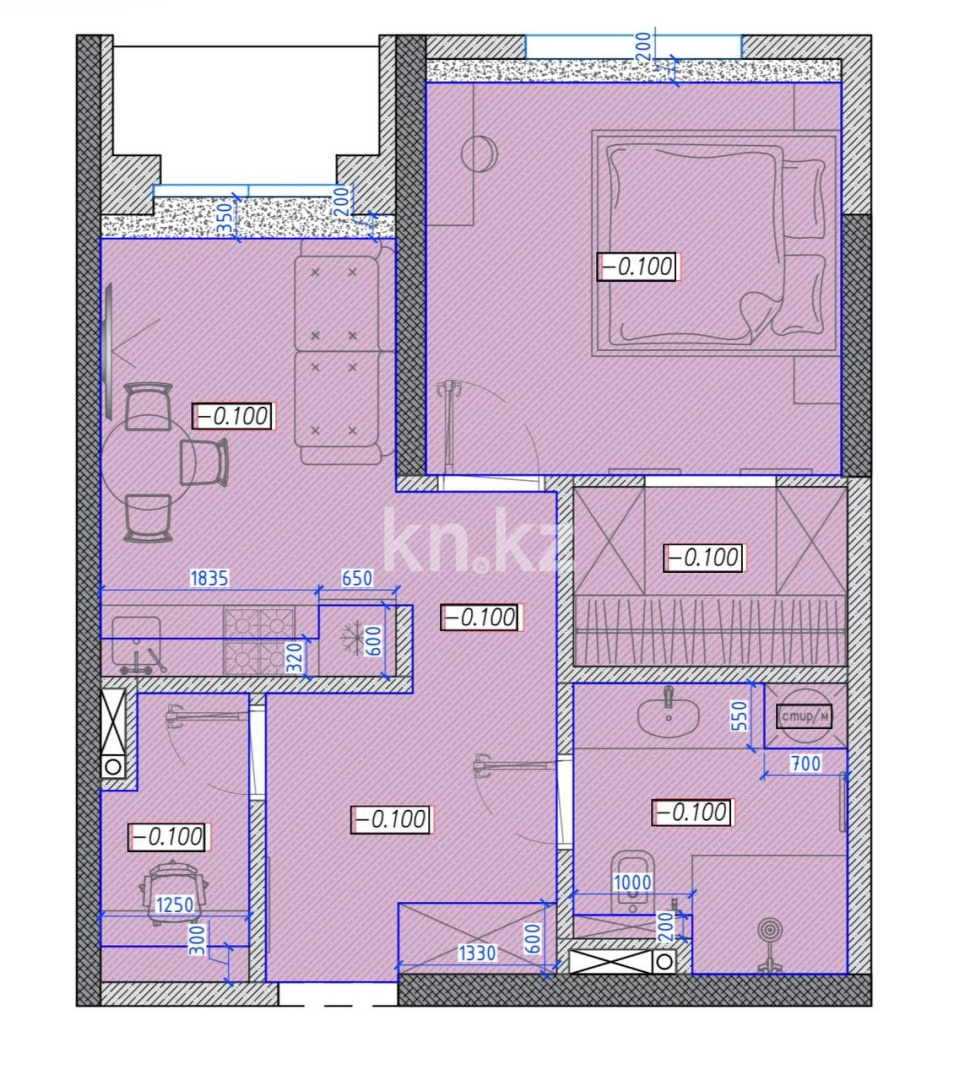 Продажа 2-комнатной квартиры, 45 м² - Продажа  двухкомнатных квартир в новостройках Алматы фото 2 из 10