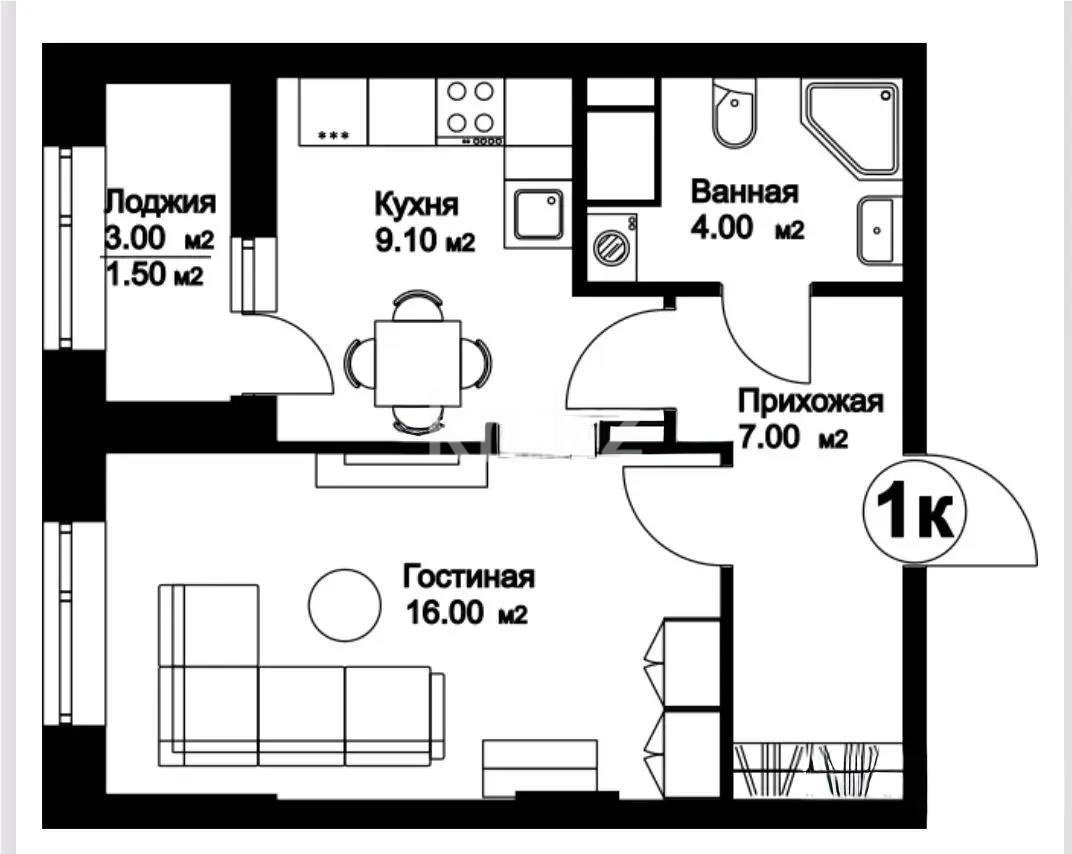 Продажа 1-комнатной квартиры, 40 м², ул. Шаймерденова - Продажа квартир в Астане фото 2 из 16