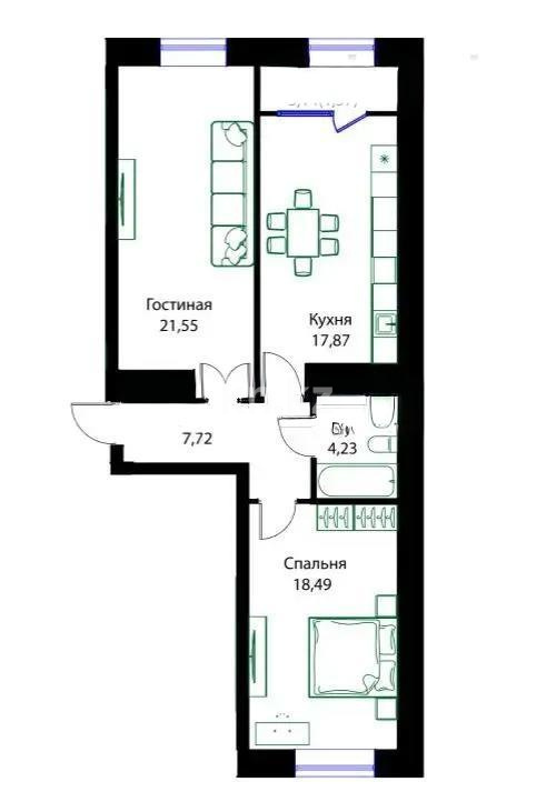 Продажа 2-комнатной квартиры, 71.43 м² - Продажа квартир в р-не Есиль Астаны - страница 41 фото 1 из 1