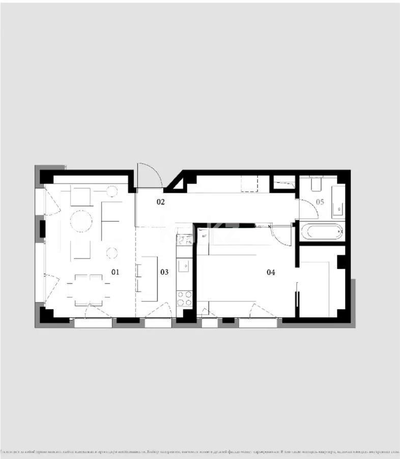 Продажа 2-комнатной квартиры, 56 м², ул. Култобе, дом  24/7 - Продажа квартир в Алматы фото 1 из 1