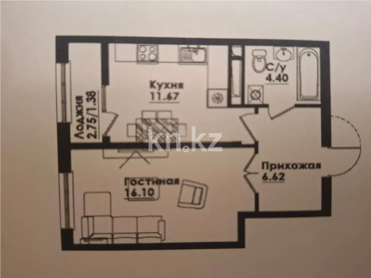 Продажа 1-комнатной квартиры, 40 м² в Алматы - фото 3