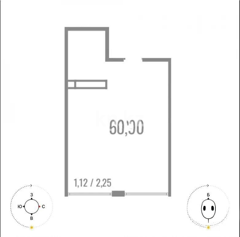 Продажа 1-комнатной квартиры, 39 м², пр. Алатау, дом  12а/1 - Продажа  однокомнатных квартир в Алматы без посредников фото 1 из 2