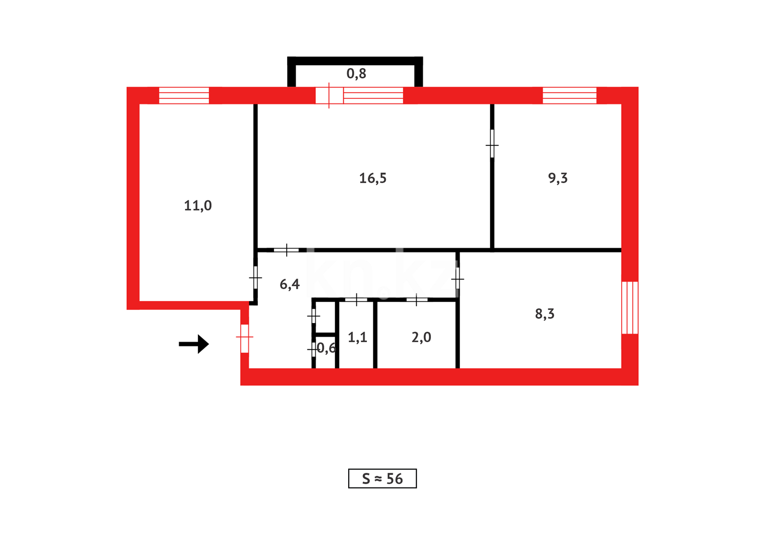 Продажа 3-комнатной квартиры, 56 м² - Продажа квартир в Темиртау - страница 33 фото 13 из 13