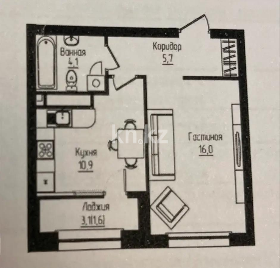 Продажа 1-комнатной квартиры, 38.3 м² - Продажа однокомнатных квартир от собственников в Алматы - страница 3 фото 1 из 1