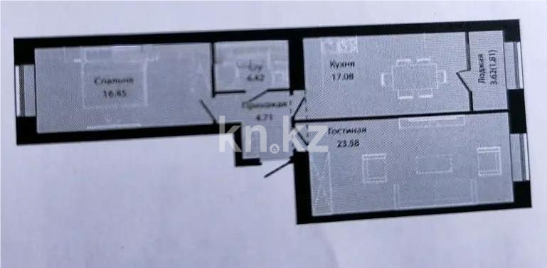 Продажа 2-комнатной квартиры, 68 м², ул. Е-15, дом  13 - Продажа  двухкомнатных квартир в Астане с фото фото 6 из 6