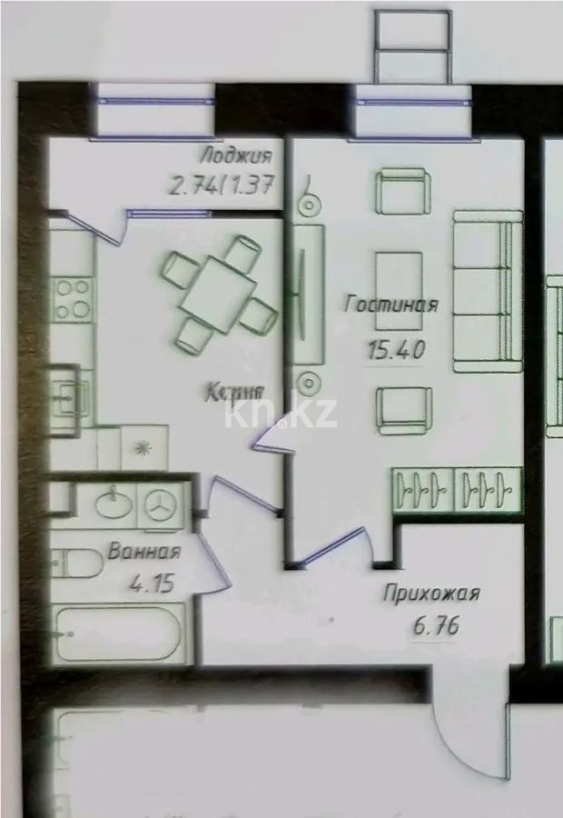 Продажа 1-комнатной квартиры, 37.66 м² - Продажа однокомнатных квартир в Казахстане - страница 2 фото 1 из 1