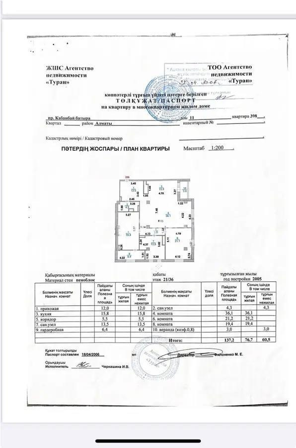 Продажа 3-комнатной квартиры, 137.2 м², пр. Кабанбай батыра, дом  11 - Продажа  трехкомнатных квартир в новостройках Астаны без посредников фото 1 из 1