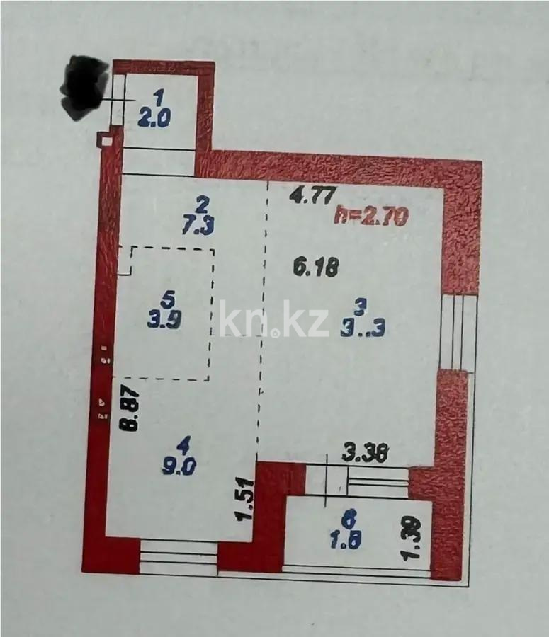 Продажа 1-комнатной квартиры, 40.5 м² в Астане