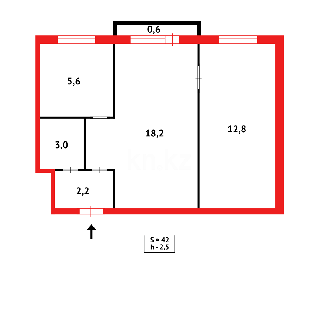 Продажа 2-комнатной квартиры, 42 м², мкр-н 16 в Караганде - фото 12