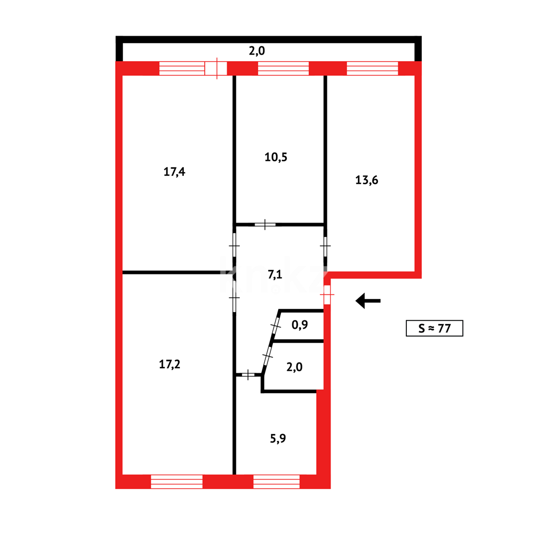 Продажа 4-комнатной квартиры, 77 м² - Продажа квартир в Караганде - страница 56 фото 20 из 20