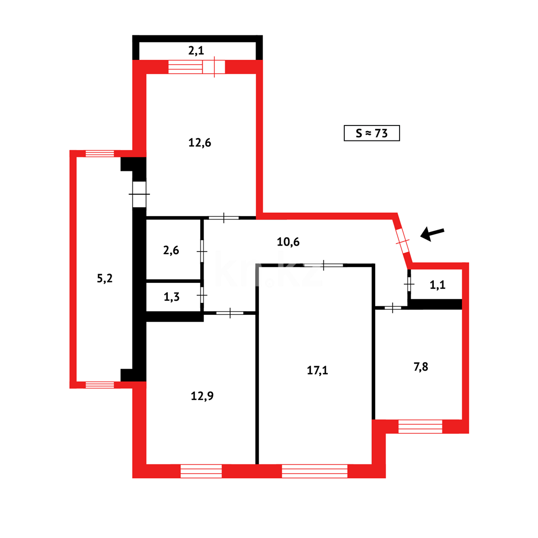 Продажа 3-комнатной квартиры, 74 м² в Темиртау - фото 15