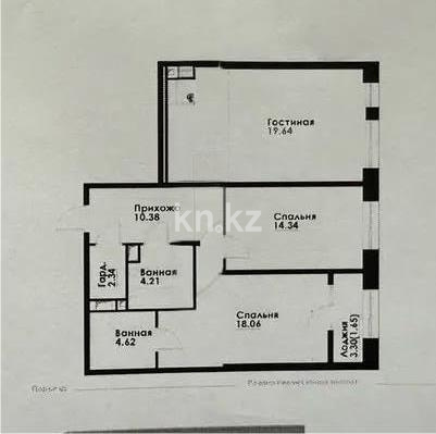Продажа 3-комнатной квартиры, 83.46 м², ул. Навои, дом  30а/1 - Продажа квартир в Алматы фото 1 из 1