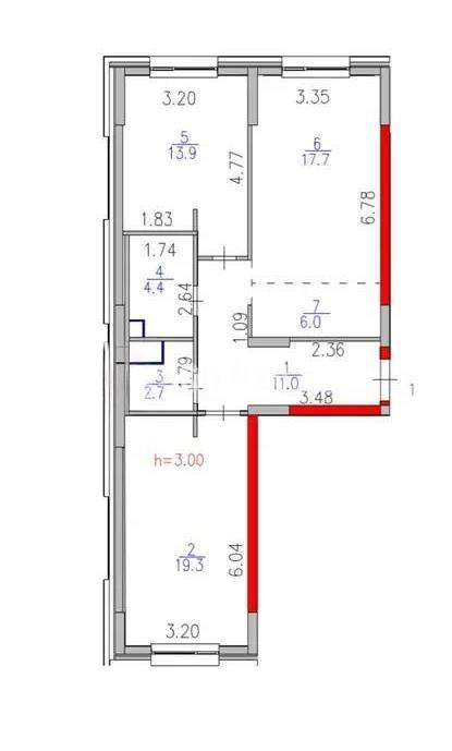 Продажа 3-комнатной квартиры, 75 м², пр. Мангилик Ел, дом  68 - Продажа квартир в новостройках Астаны фото 8 из 8