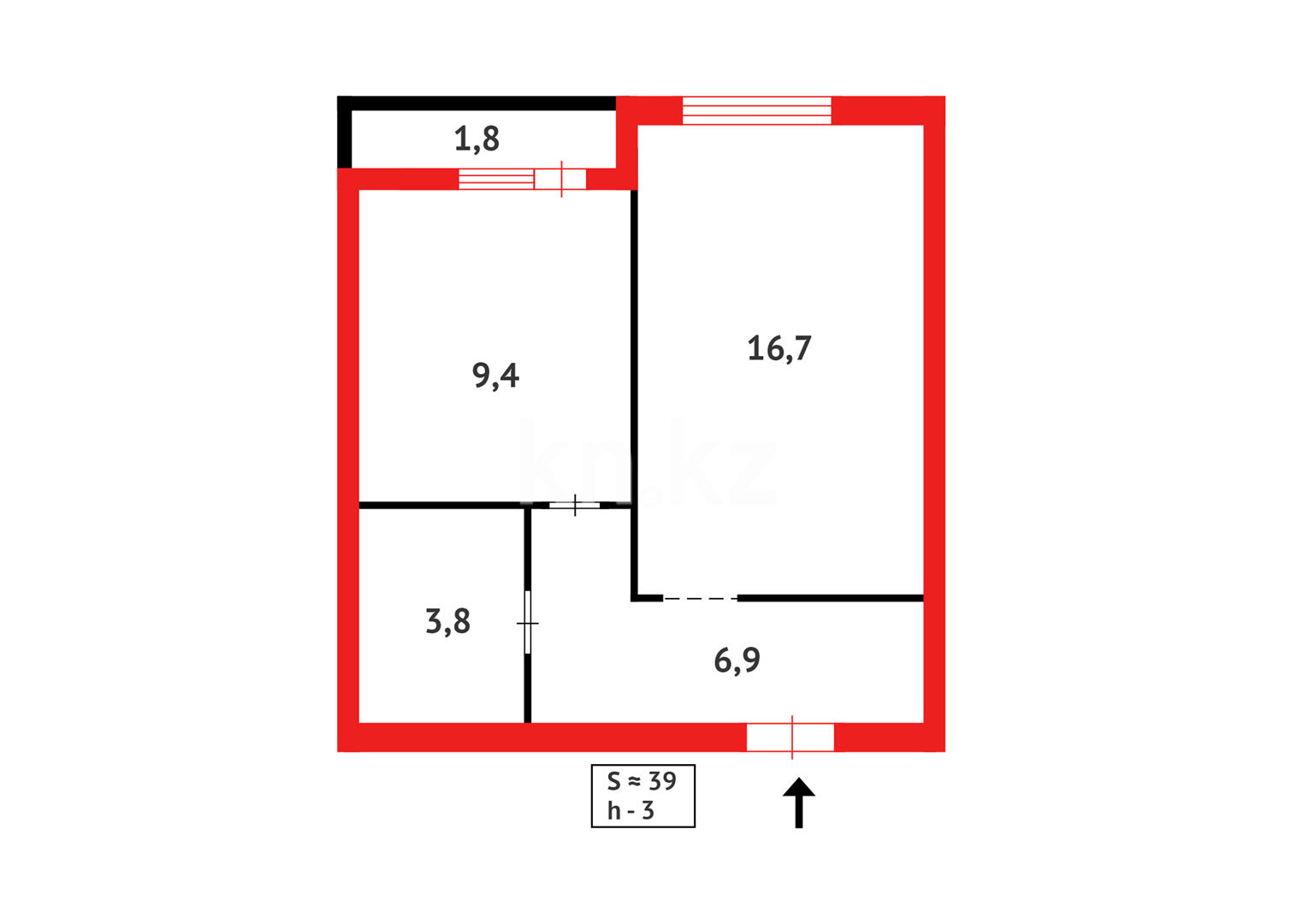 Продажа 1-комнатной квартиры, 38 м² - Продажа квартир в кирпичном доме в Караганде - страница 15 фото 13 из 13