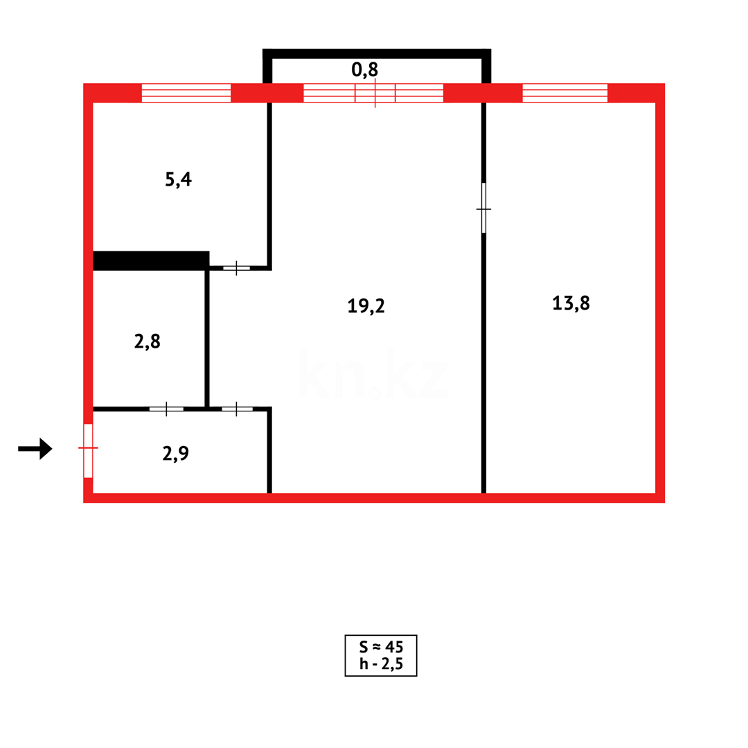 Продажа 2-комнатной квартиры, 45 м² - Продажа квартир в Казахстане - страница 12 фото 13 из 13