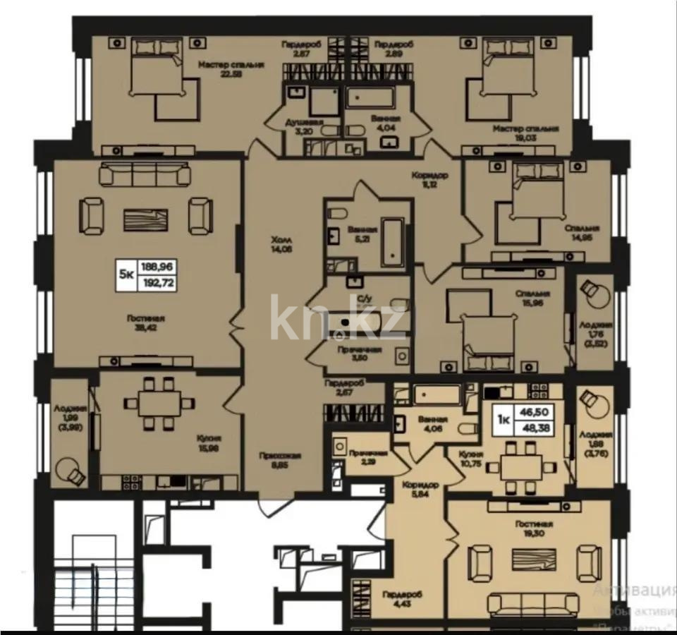 Продажа 5-комнатной квартиры, 192.72 м² - Продажа  пятикомнатных квартир в новостройках Астаны фото 1 из 1