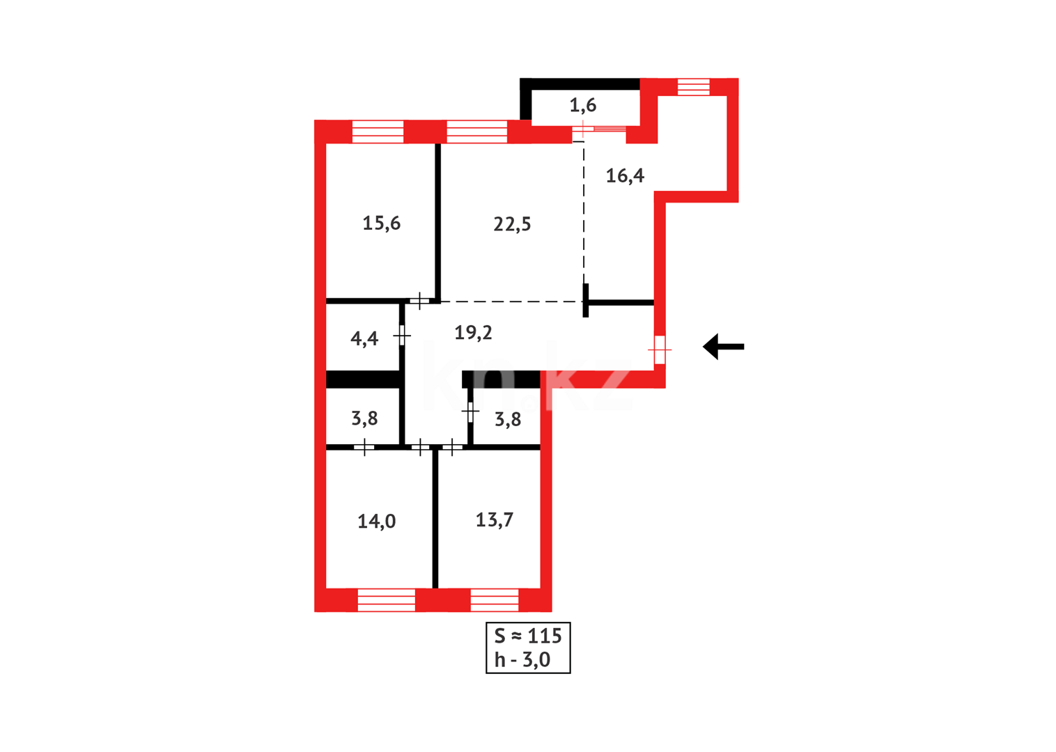 Продажа 4-комнатной квартиры, 115 м² - Продажа  четырехкомнатных квартир в новостройках Караганды фото 22 из 22
