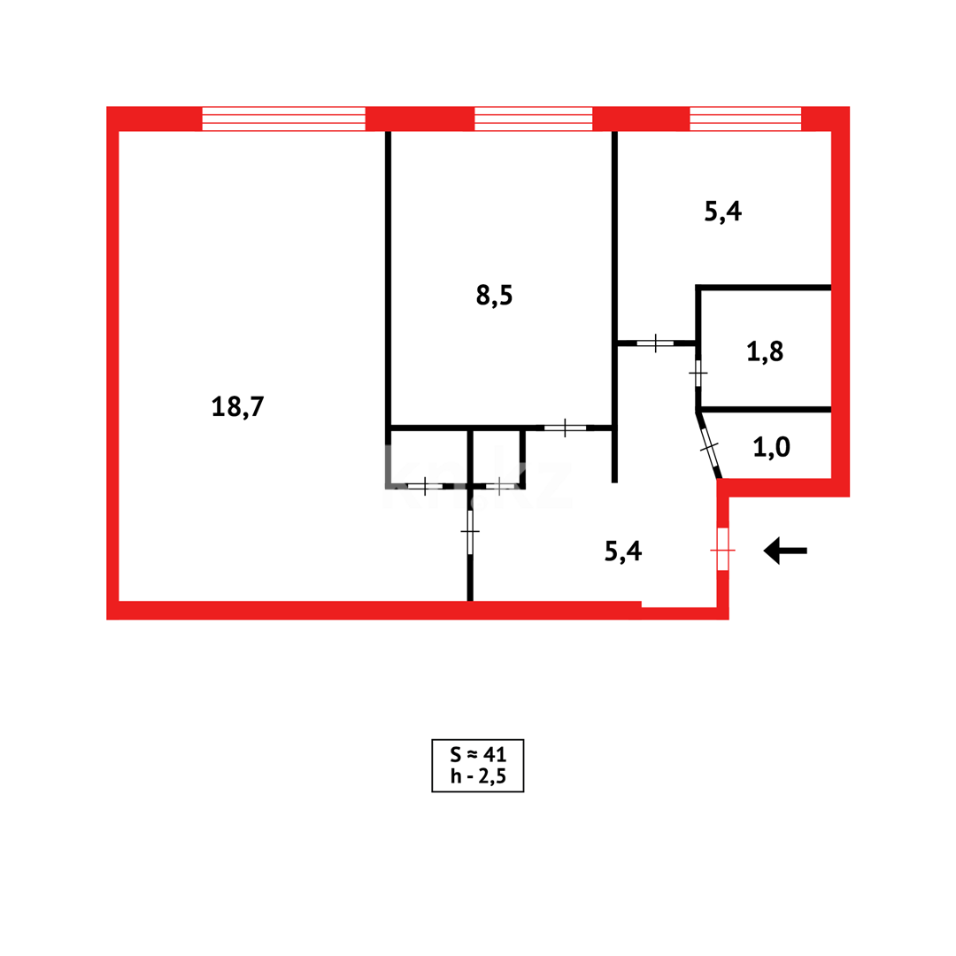 Продажа 2-комнатной квартиры, 42 м², пр. Металлургов в Темиртау - фото 9
