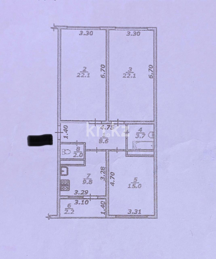 Продажа 3-комнатной квартиры, 85.5 м², мкр. Жас Канат - Продажа квартир в Алматы фото 17 из 18