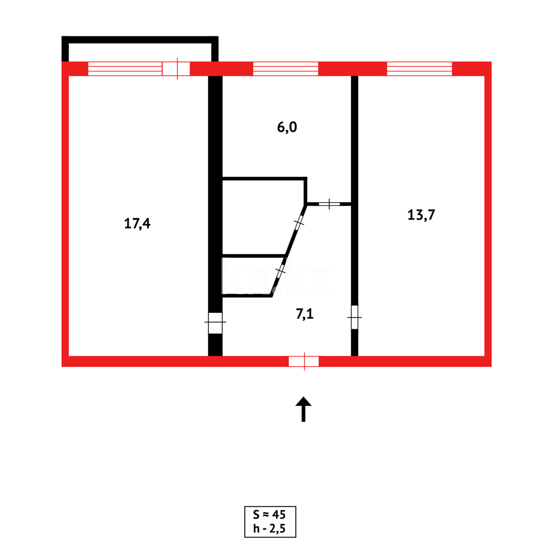 Продажа 2-комнатной квартиры, 46 м² - Продажа квартир в Караганде в Майкудуке - страница 9 фото 13 из 13