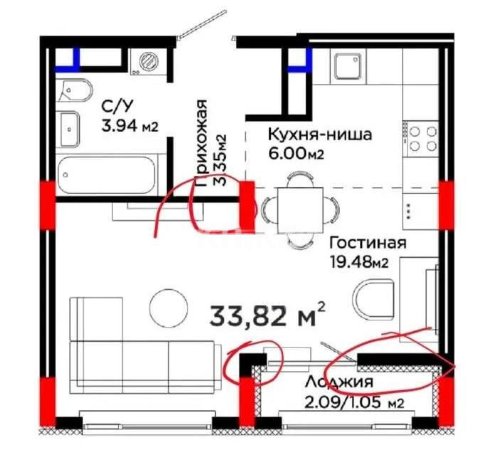 Продажа 2-комнатной квартиры, 35 м² - Продажа  двухкомнатных квартир в новостройках Астаны с фото - страница 2 фото 1 из 1